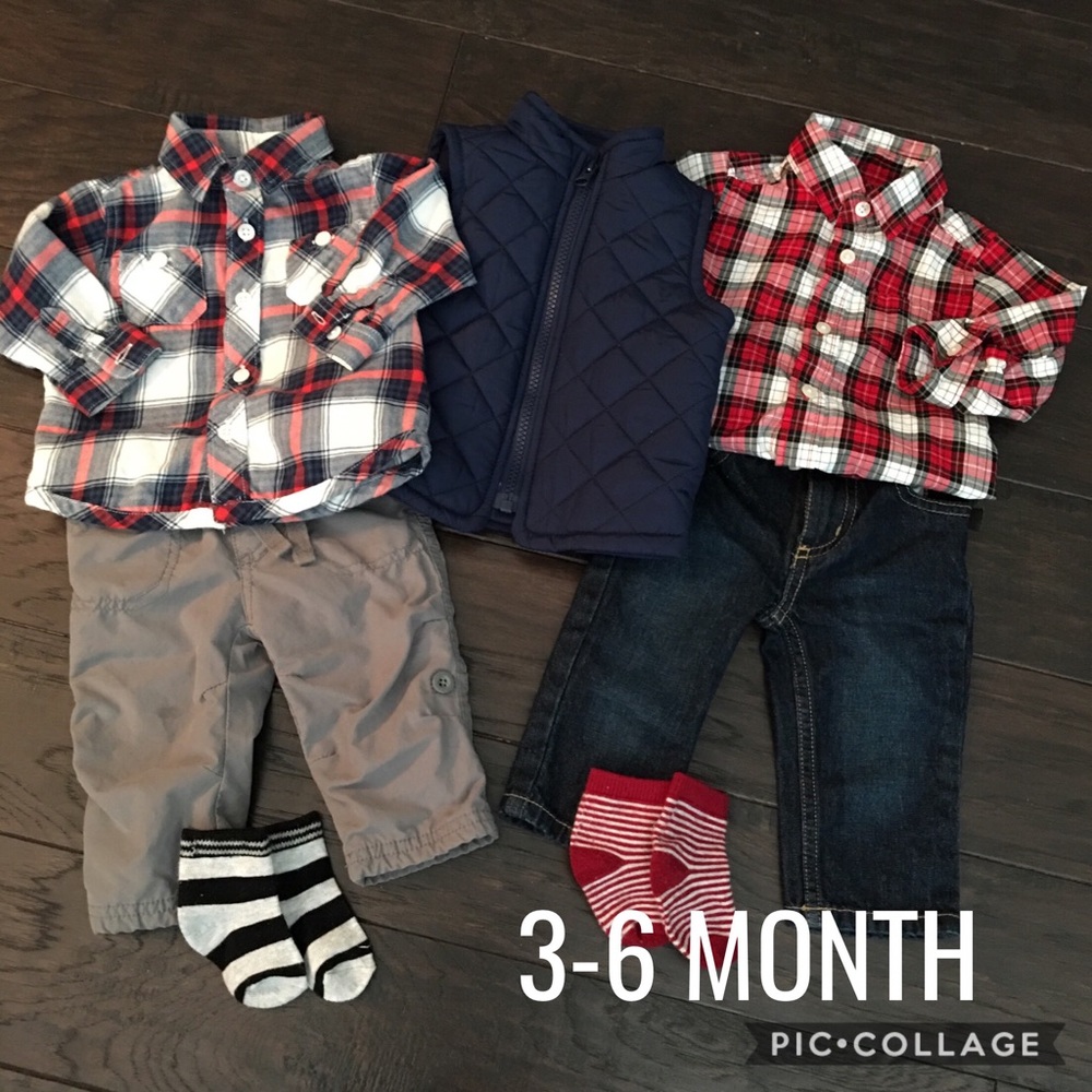 3-6 month plaid bundle