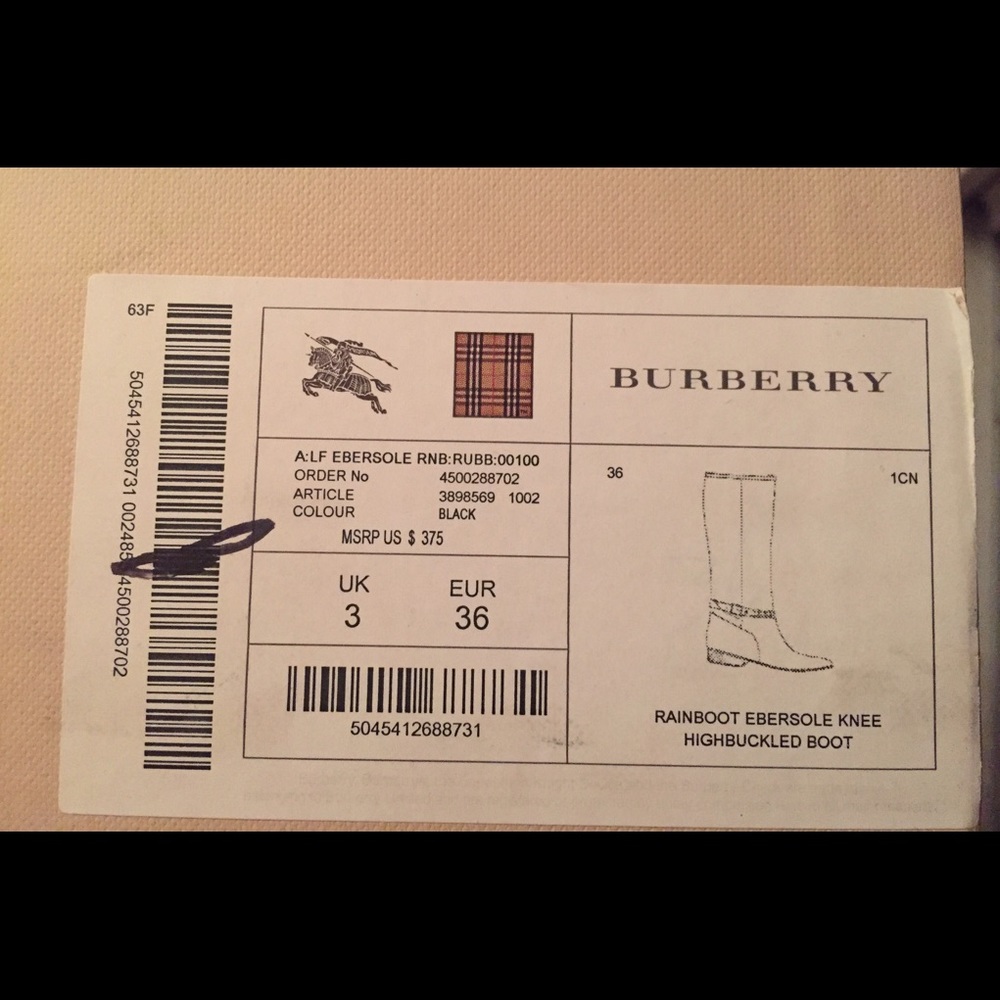 Burberry Rainboot Ebersole knee highbuckled boot - Picture 7 of 7