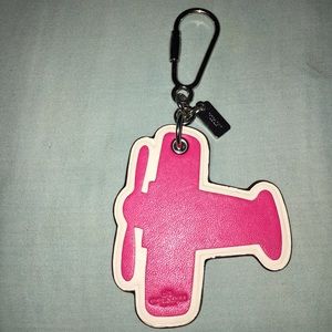 Coach leather airplane fob