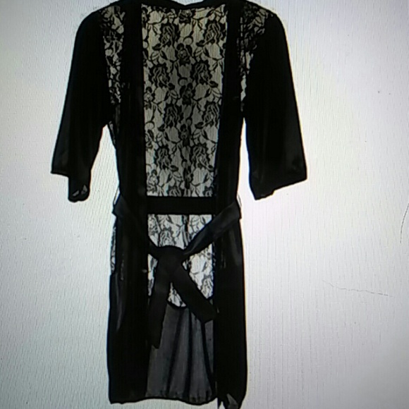 Sexy Satin and Lace Lingerie Robe - Picture 2 of 3