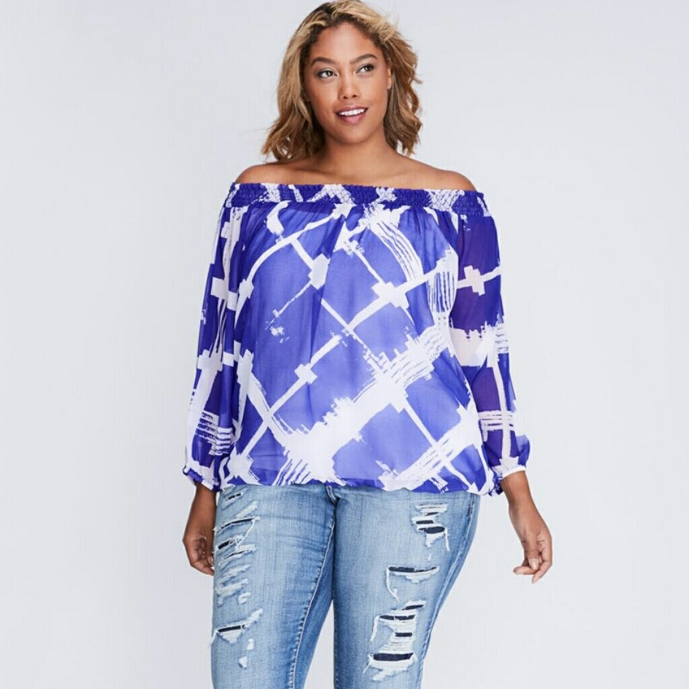 Off-the-shoulder Sheer Top NEW!