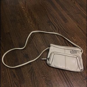 Tiganello Gray/Cream Leather Crossbody Purse
