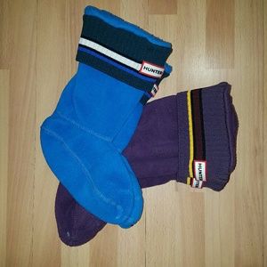 2 pair of Hunter boot fleece socks