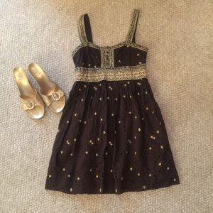 Brown eyelet lace sun dress
