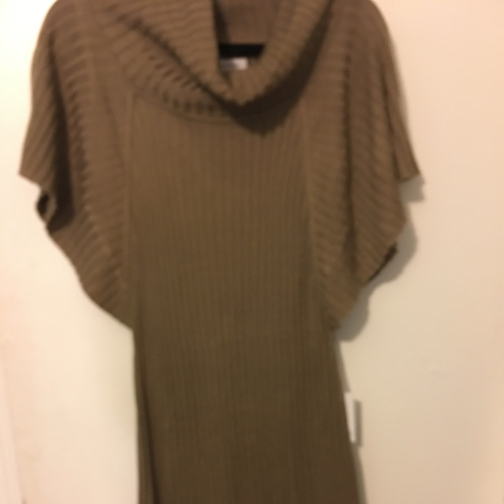 Calvin Klein ribbed sweater dress L in light brown