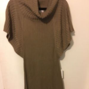 Calvin Klein ribbed sweater dress L in light brown