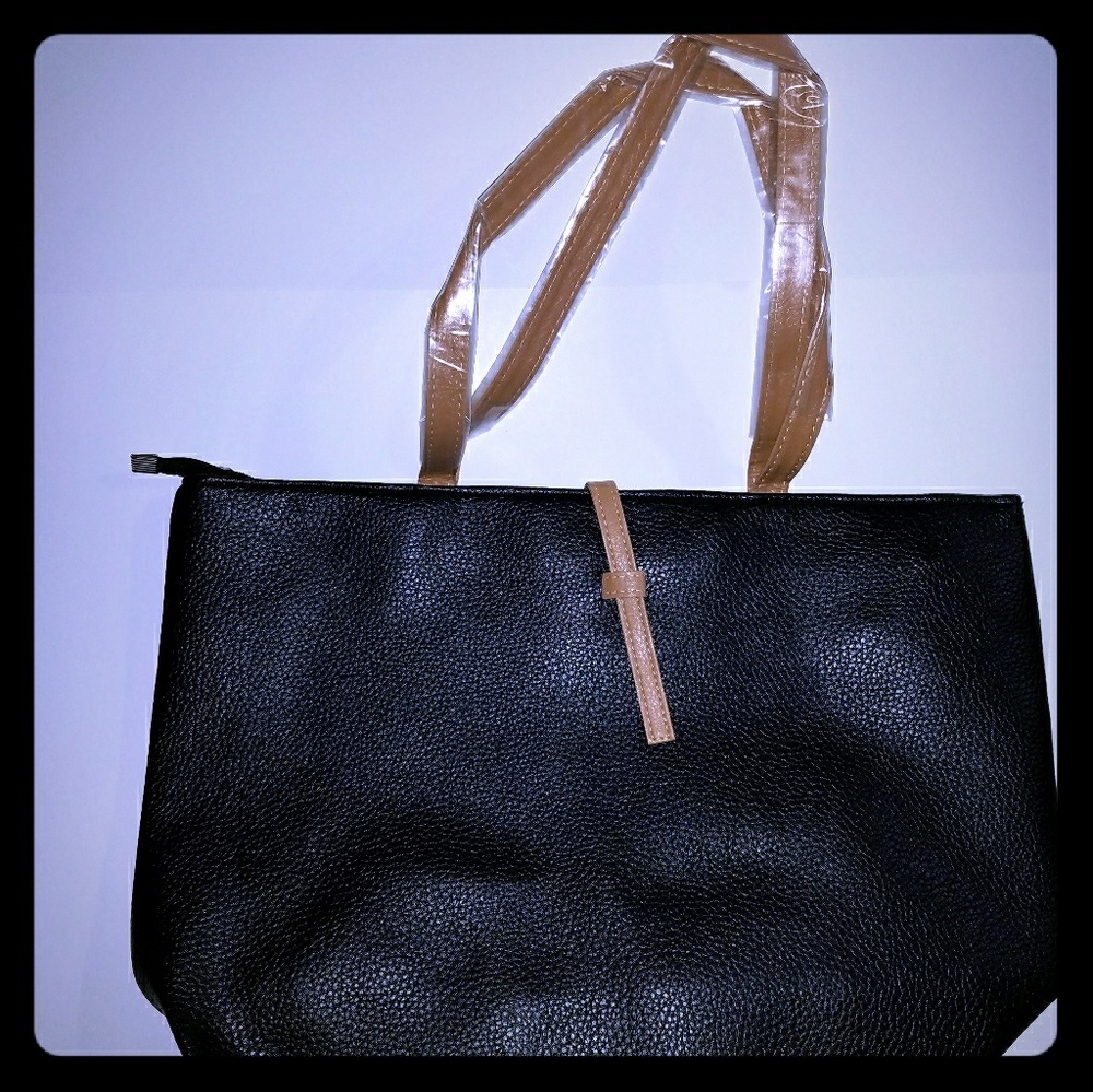 Leather Purse Faux Black