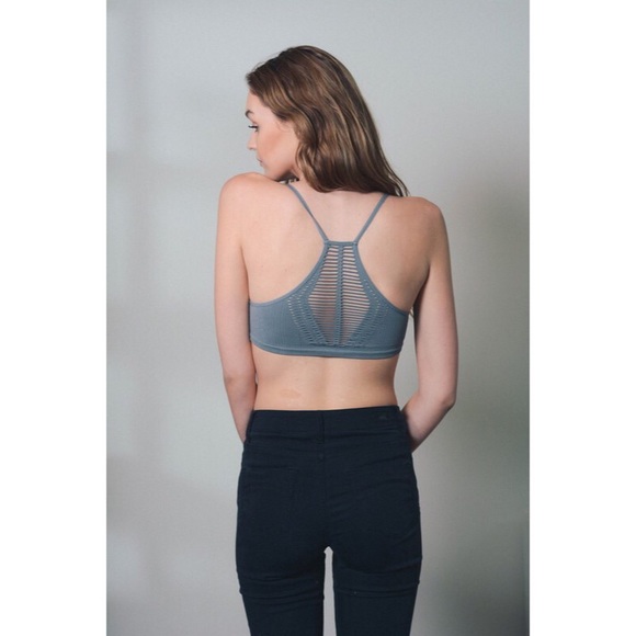 •LAST• Laced Racerback Bralette - Black - Picture 3 of 4