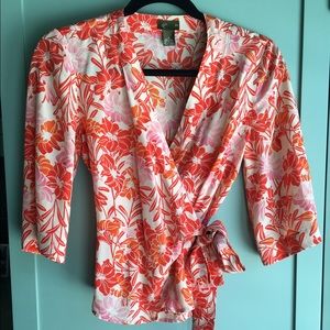 Anthropologie wrap blouse by FEI. Sz 2