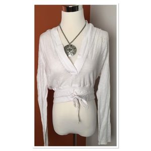 American Eagle Short White Hoodie, sz XL