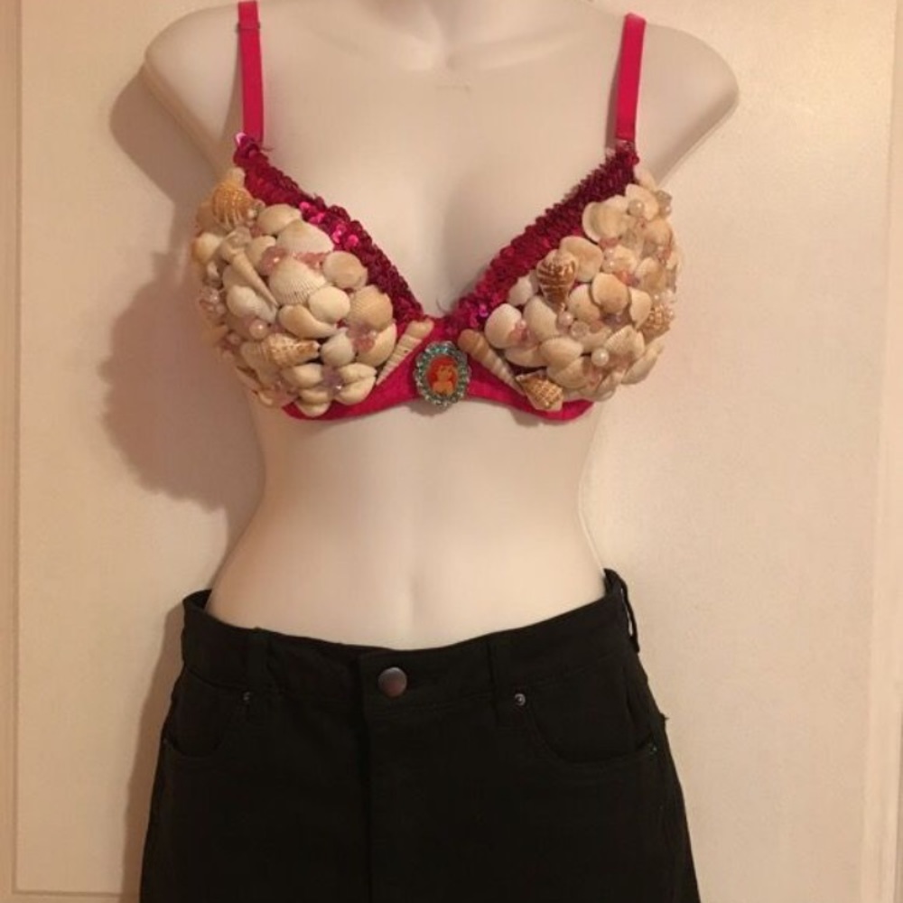 Mermaid rave bra handmade