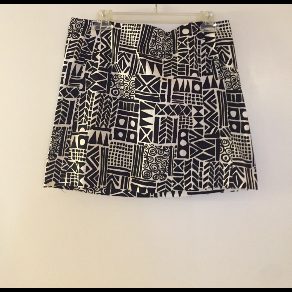 J. Crew Navy Print Skirt