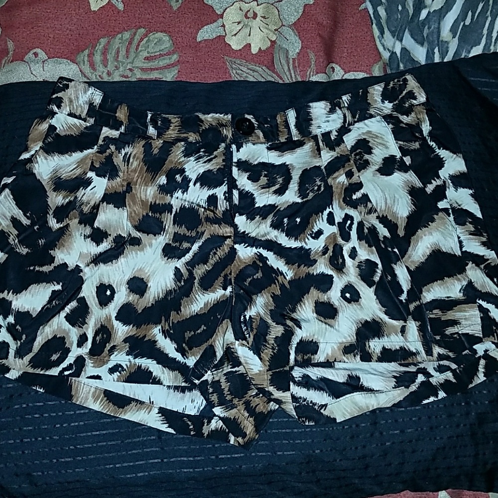 Cheetah print trouser like shorts