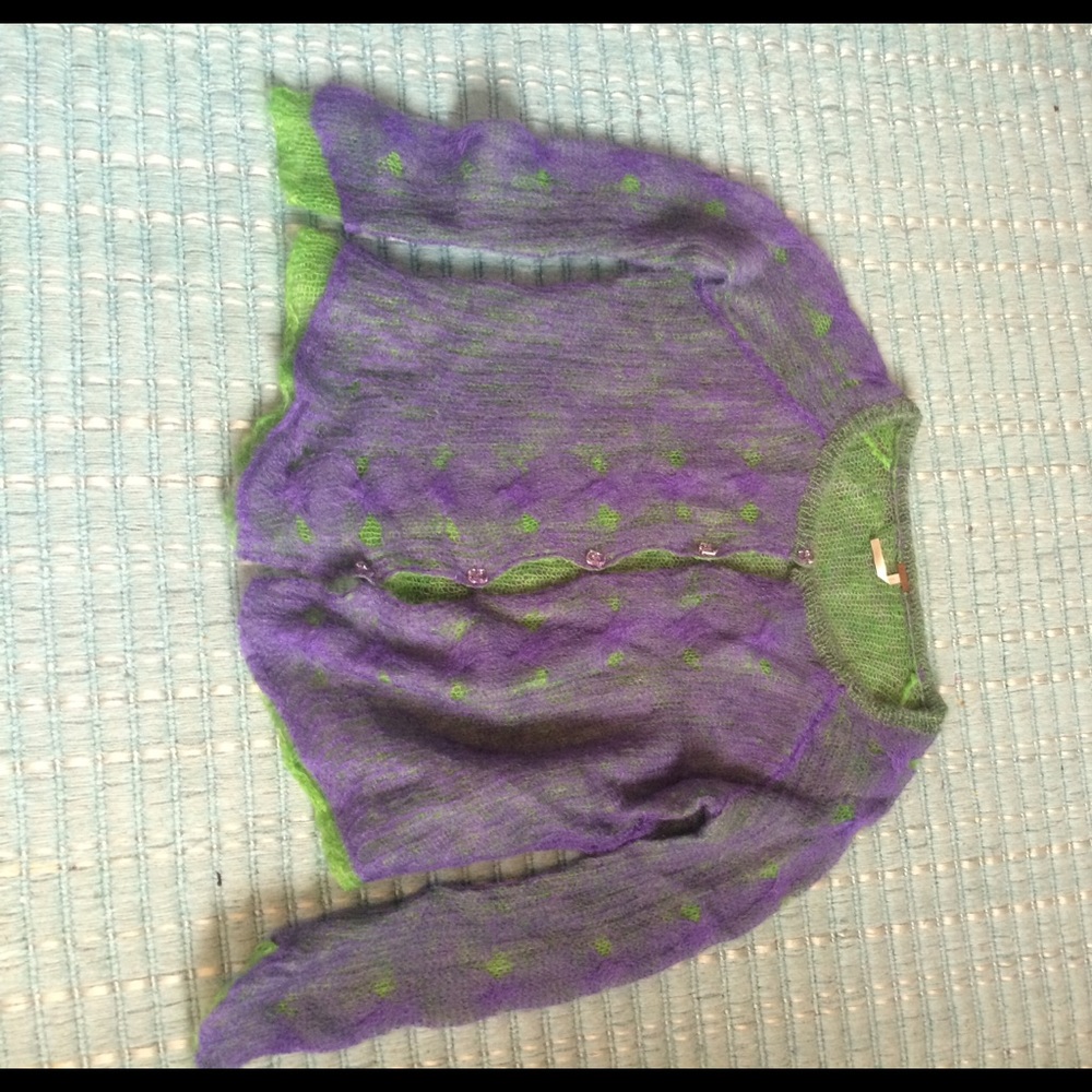 Free People purple and green cardigan, small