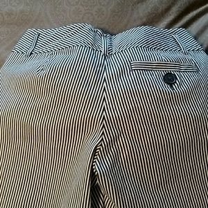 Navy and white wide leg pants