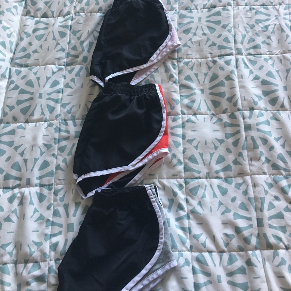 3 pairs of Soffe shorts, size 8-10