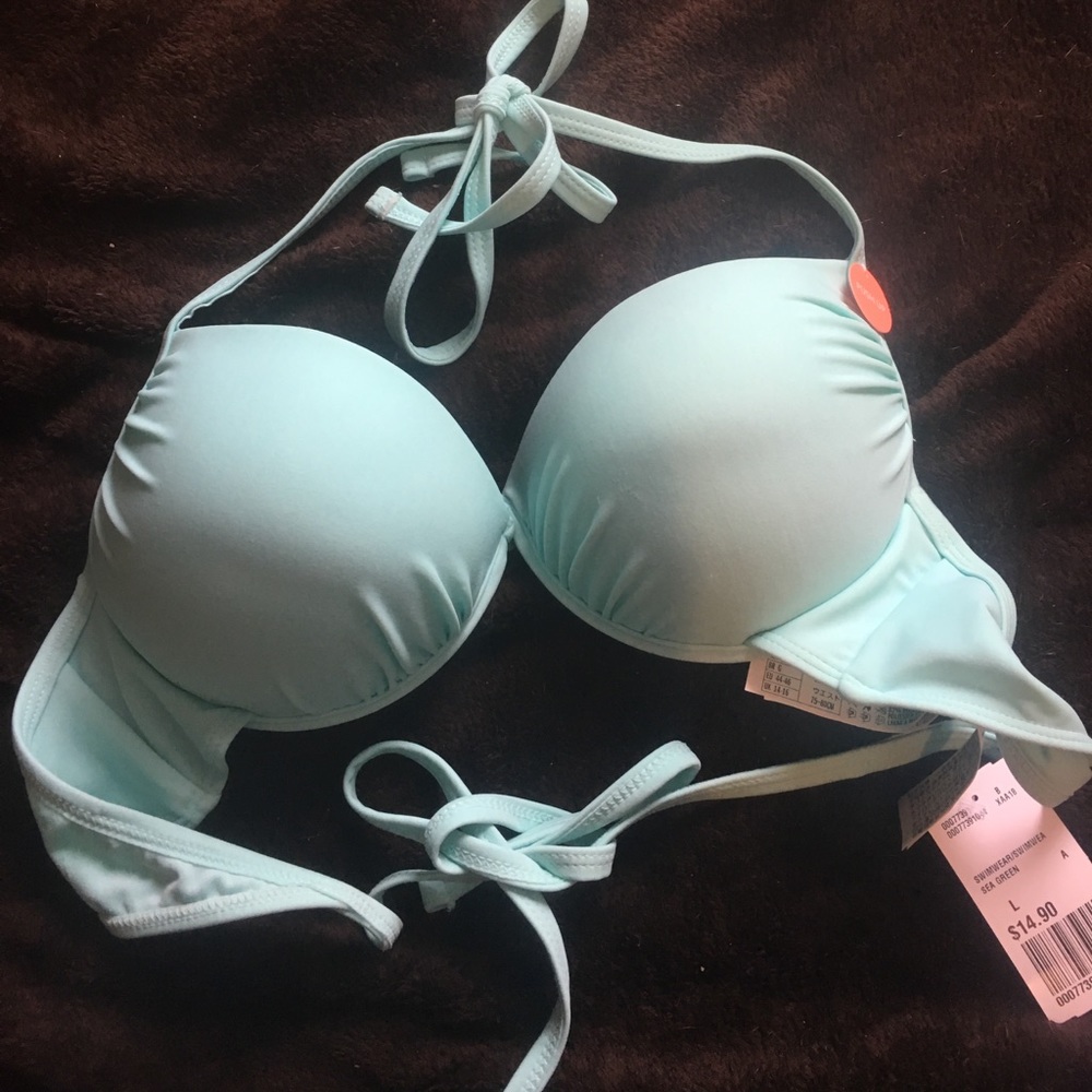 NWT Forever 21 sea green push up swim top