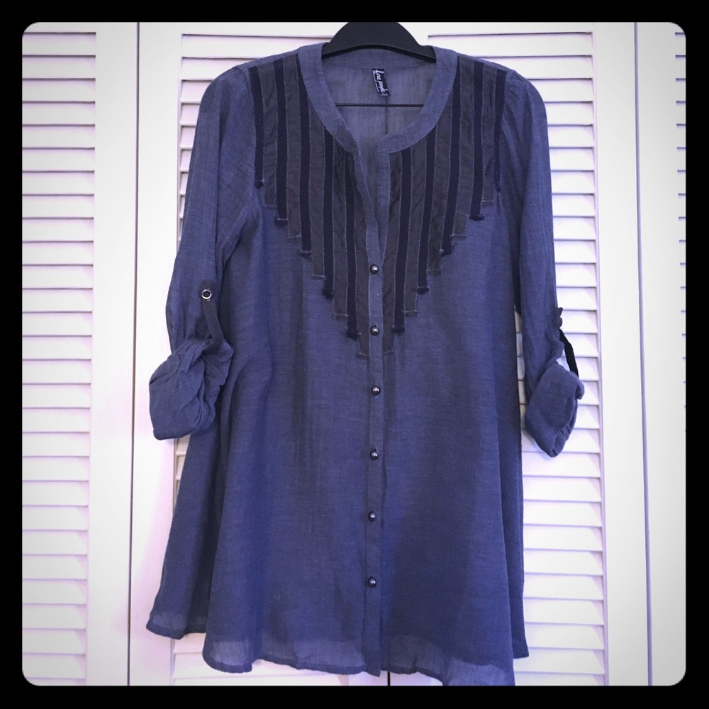 Free people gauzy embellished top
