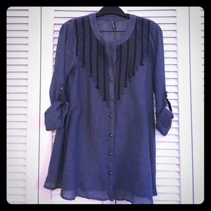 Free people gauzy embellished top