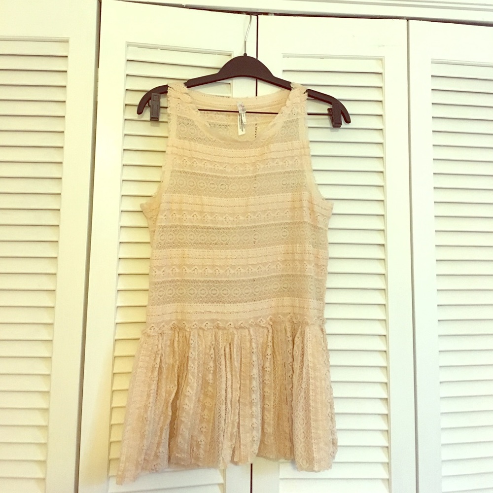 Free people sheer lace top