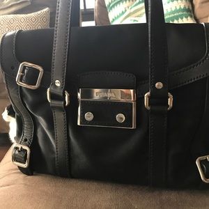 Black Prada leather and nylon purse