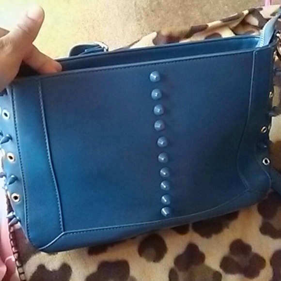 Blue Studded Crossbody Bag - Picture 1 of 3