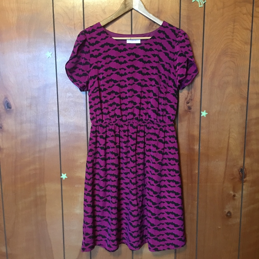 spooky purple dress with bats, plus size