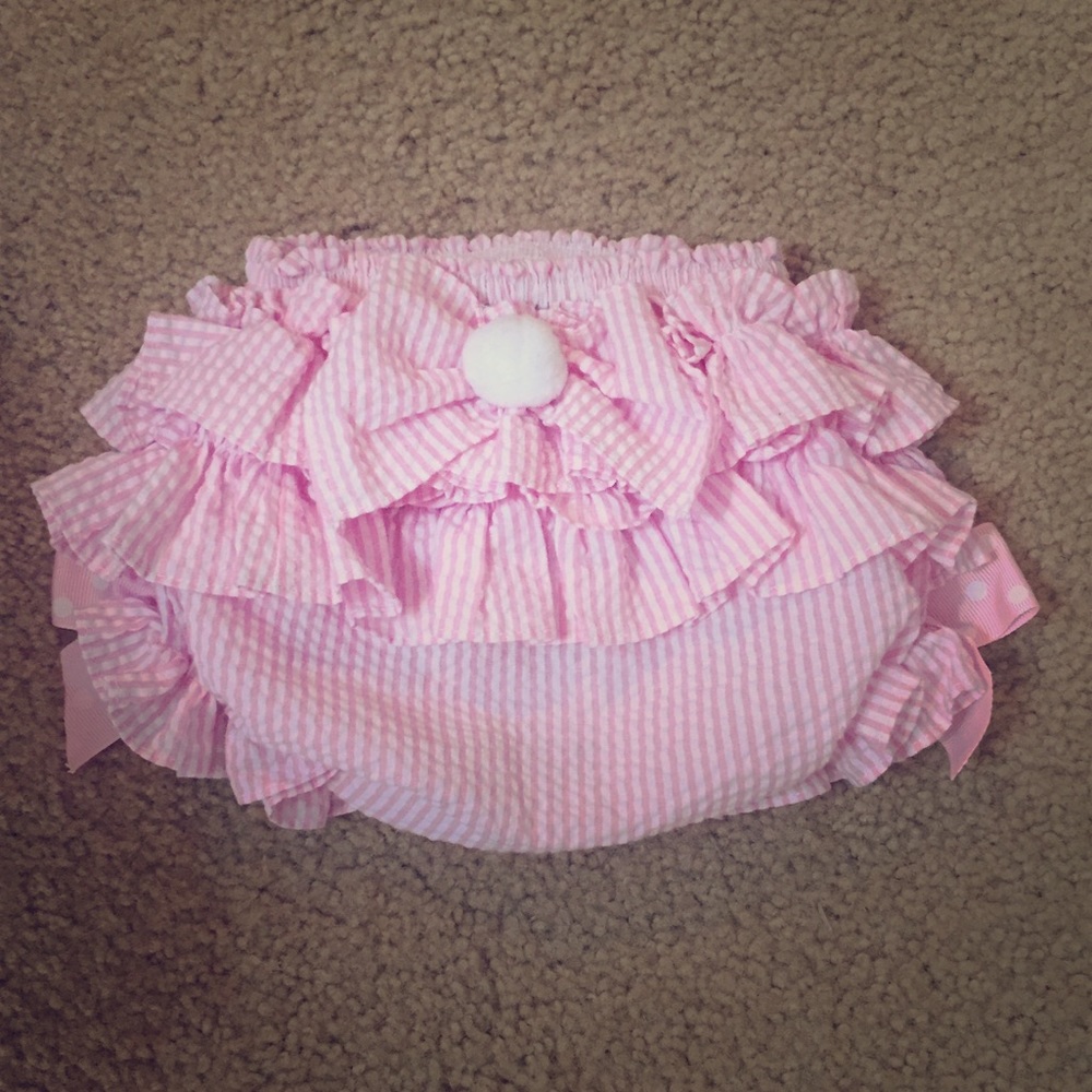 Seersucker bunny bloomers for Easter baby