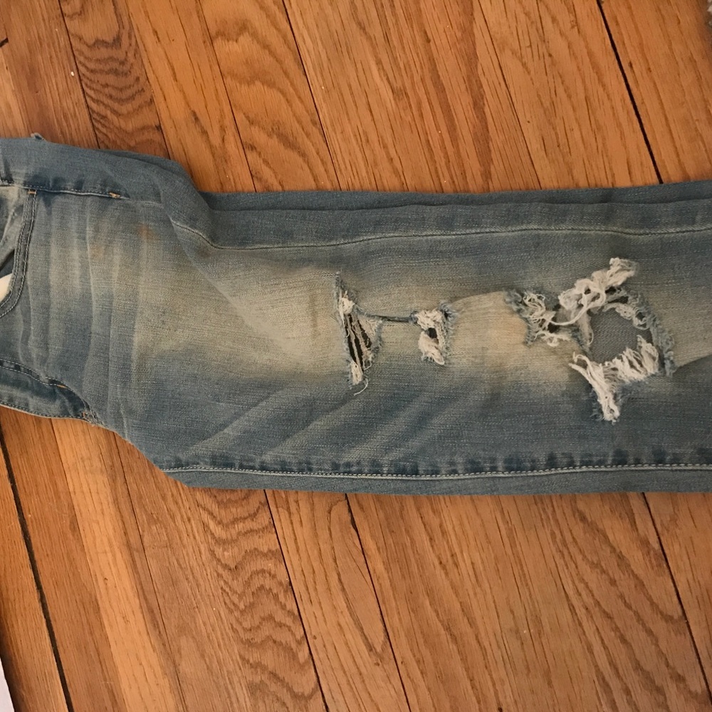 High rise light wash jeans