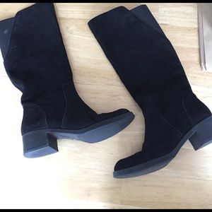 Lucky Brand Suede Heeled Boots Black