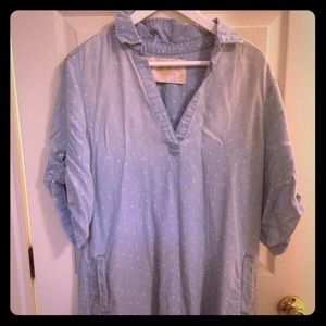 Bella Dahl Polka Dot Chambray Tunic