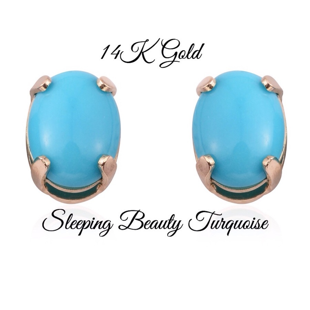 14K Sleeping Beauty Studs