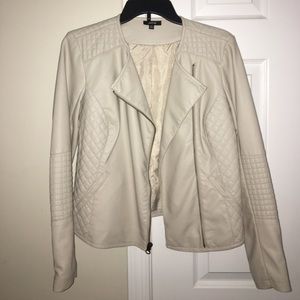 Beige faux leather jacket