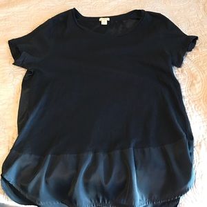 J. Crew Factory - black mixed media tee