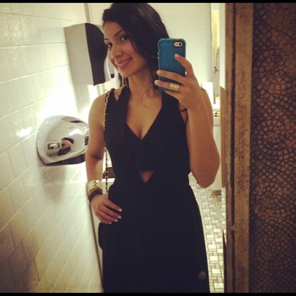 Bebe Halter short dress in Black -size small