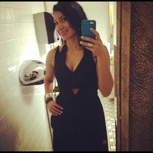 Bebe Halter short dress in Black -size small