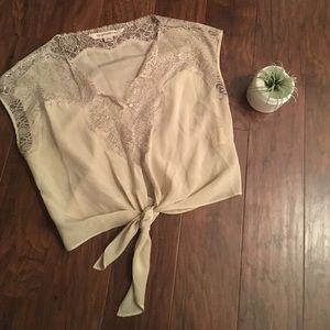 Thistle Pearl Silk Cropped Blouse