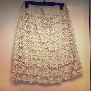 Ivory lace eyelet skirt