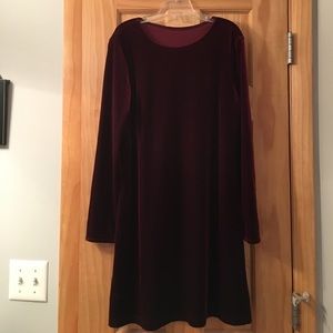 Maroon velvet dress