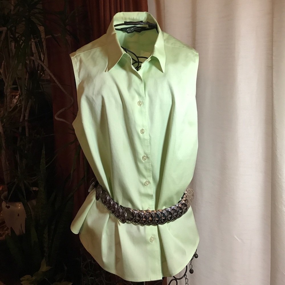 Light Lime Green Eddie Bauer Top 97% Cotton