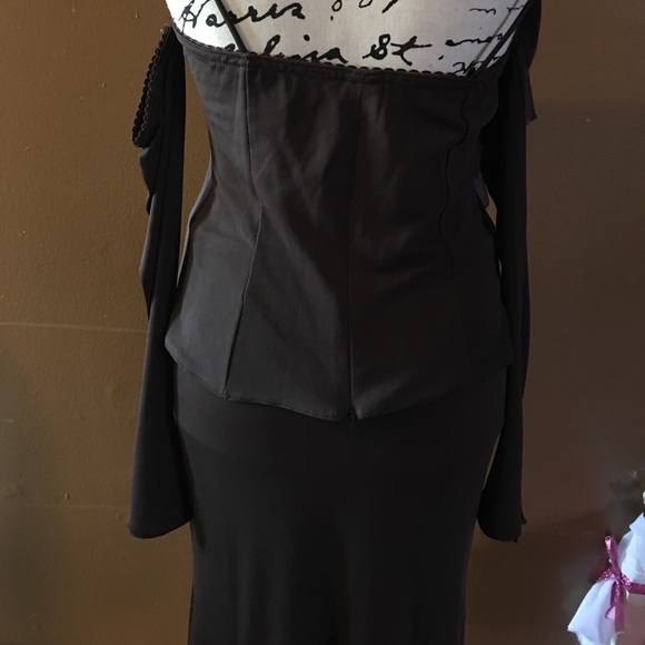 2 PIECE EVENING LONG PLEATED SKIRT & TOP - Picture 5 of 8