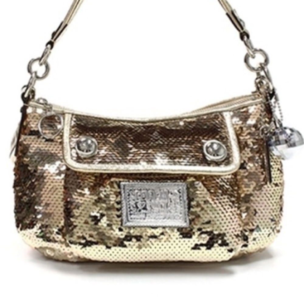 Limited Edition Coach Gold Sequin Poppy Crossbody