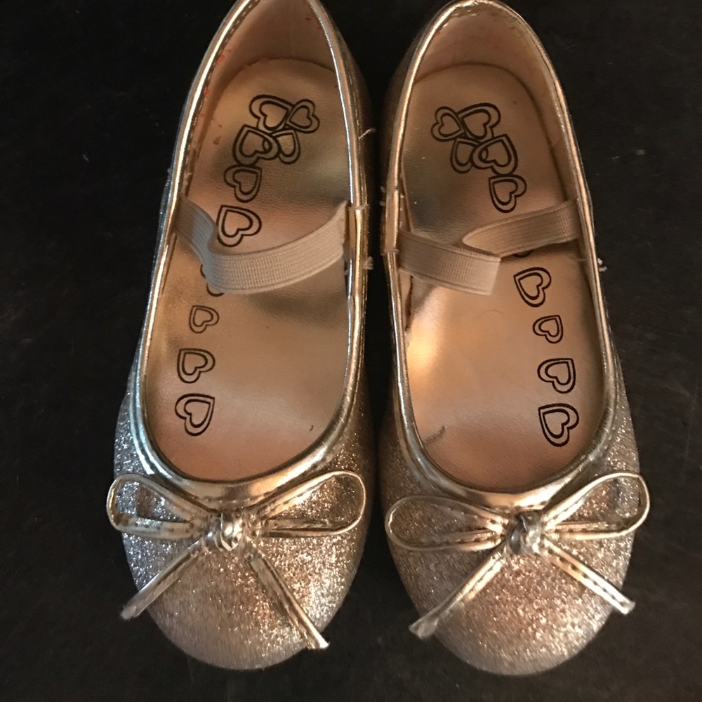 Children's place, toddler gold sparkle flats