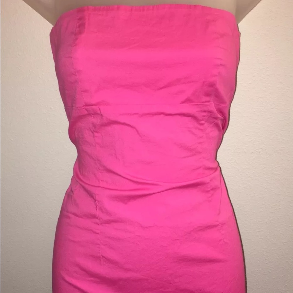 Pink strapless mini dress open back size 11 medium