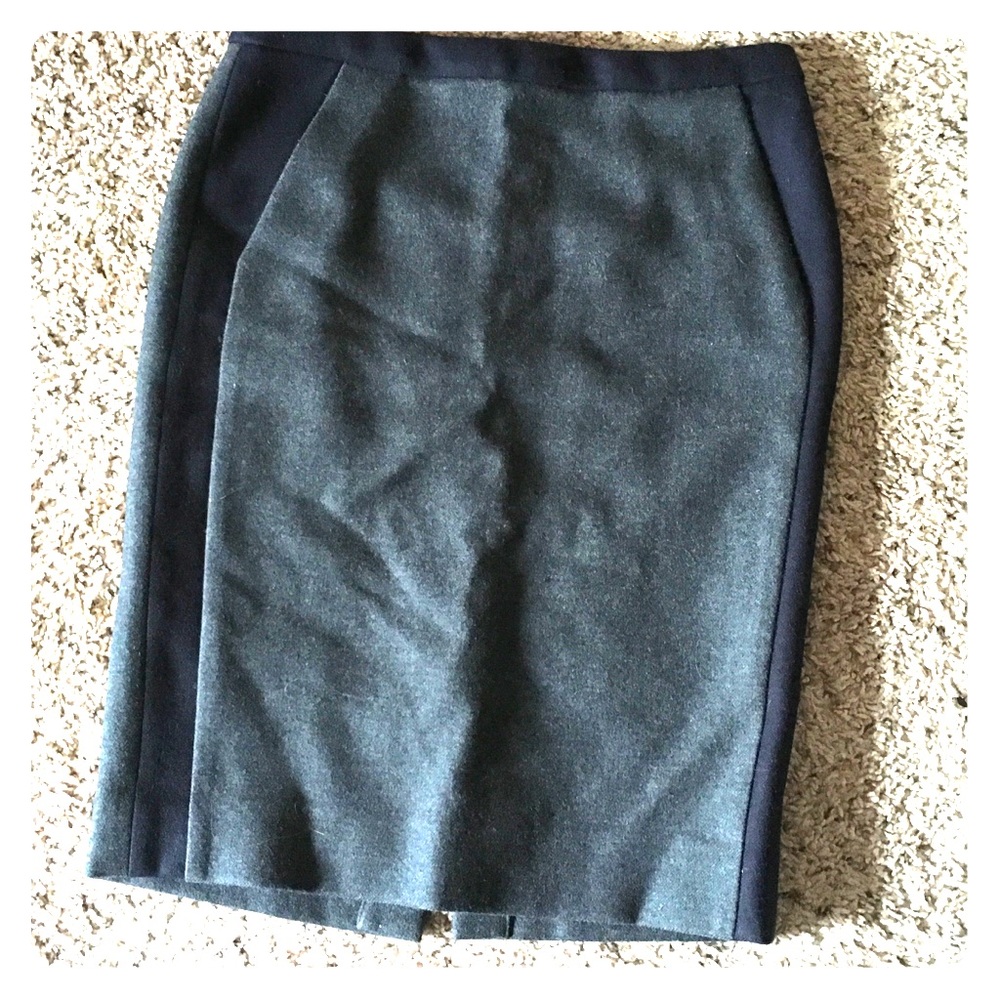 J. Crew Pencil Skirt grey navy size 2
