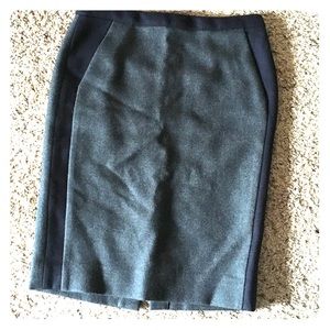 J. Crew Pencil Skirt grey navy size 2
