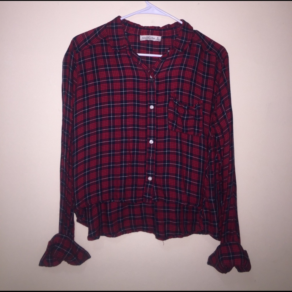 Edgy Crop Top Plaid Shirt