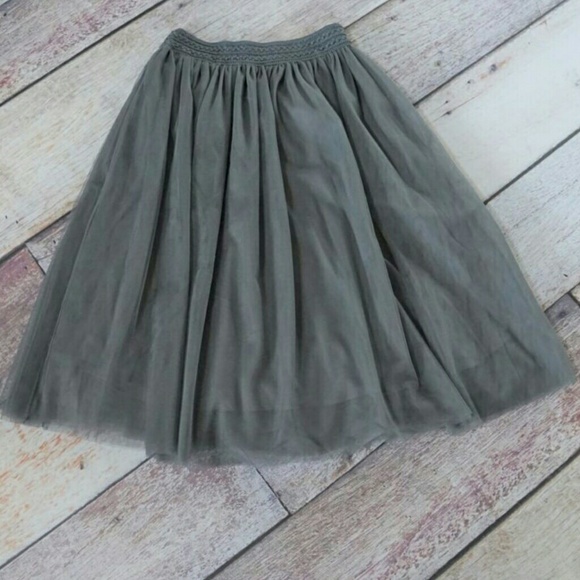 Party event tulle skirt slate grey new midi S M L - Picture 6 of 7