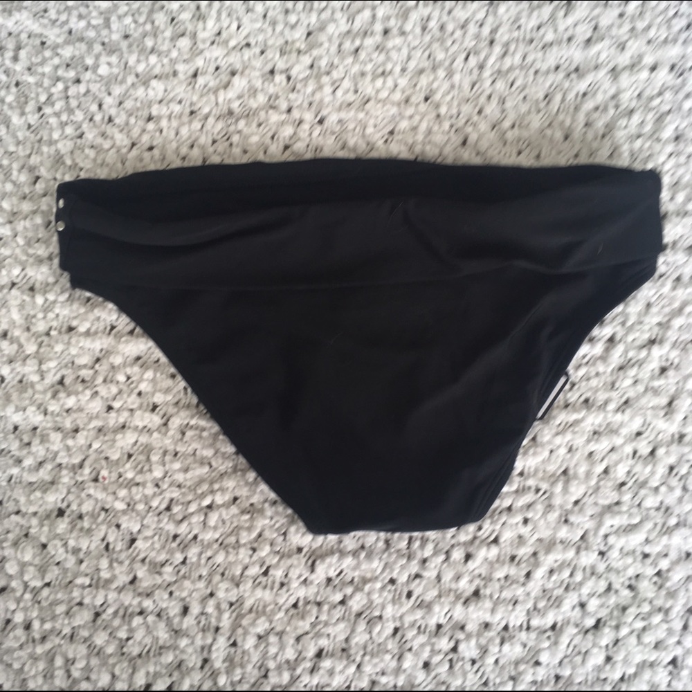 Black 2pc bikini halter top and fold over bottom - Picture 3 of 3