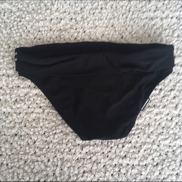 Black 2pc bikini halter top and fold over bottom - Picture 3 of 3